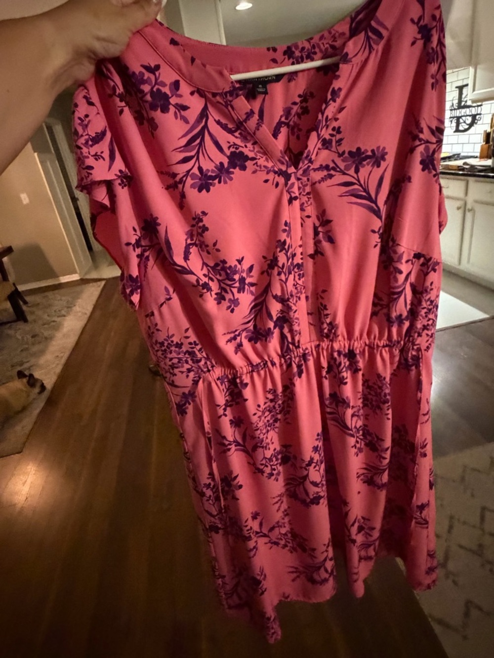 41 Hawthorn Pink Dress with Indigo Floral Print